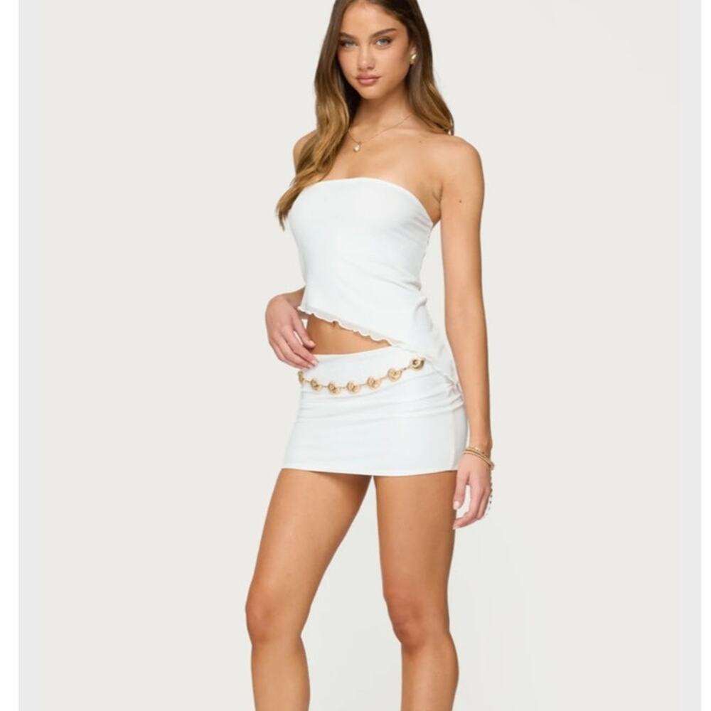 Edikted White Mini Skirt size S NWT